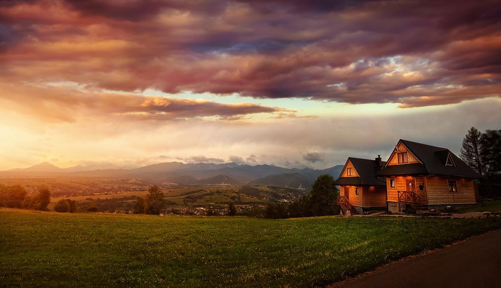Domki Widokowe Wooden Luxury Chalet & Jacuzzi Zab Esterno foto